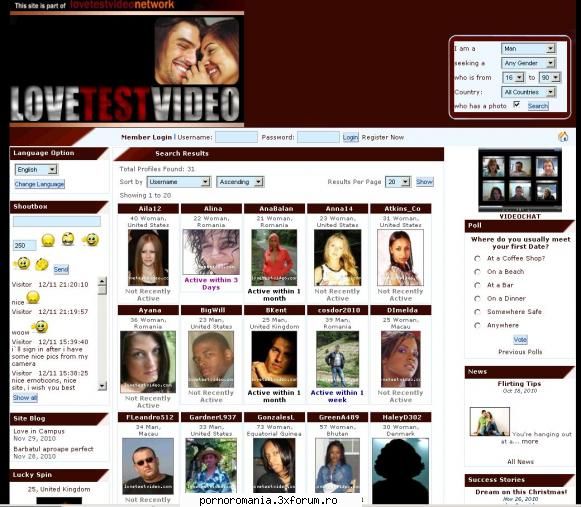 Cel mai nou videochat - iulianrusso - Ai si tu un forum? Vrei sa-ti faci reclama pe PornoRomania? INTRA AICI!!!